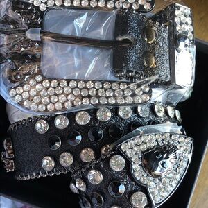 Crystal Embellished Black Belt